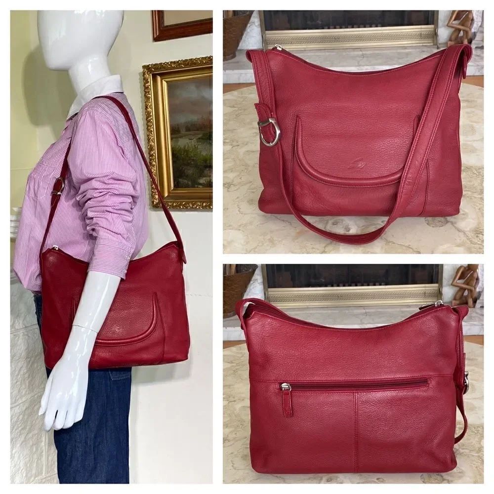 StoneβMountainΒ RedβLeatherβShoulderβBag
